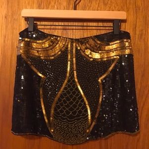 Sequined beaded Gryphon miniskirt, size S